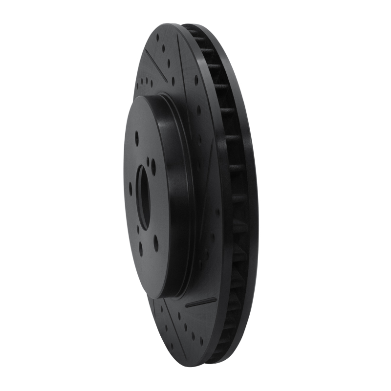 Lexus RX350 Brake Rotor (1) - Front Right - R1 Concepts - Drilled & Slotted - Black - `04-`09